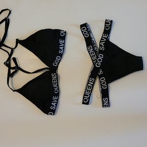 2 pc Bikini size Large Black